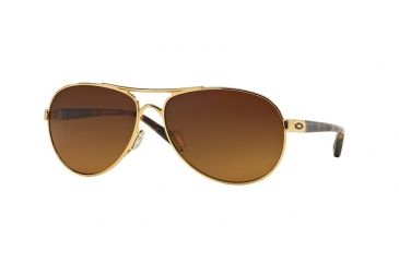 Image of Oakley Feedback Womens Sunglasses 407911-59 - Polished Gold Frame, Brown Gradient Polarized Lenses