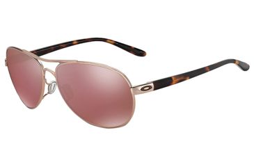 Image of Oakley Feedback Womens Sunglasses 407912-59 - Rose Gold Frame, Vr28 Black Irid Polar Lenses
