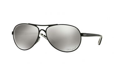 Image of Oakley Feedback Womens Sunglasses 407924-59 - Metallic Black Frame, Chrome Iridium Polarized Lenses