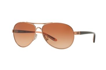 Image of Oakley Feedback Womens Sunglasses 407925-59 - Rose Gold Frame, VR50 Brown Gradient Lenses
