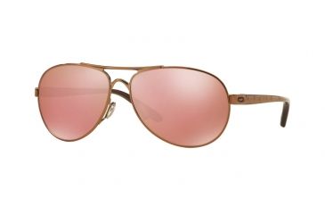 Image of Oakley Feedback Womens Sunglasses 407930-59 - Burned Copper Frame, Vr28 Black Iridium Lenses