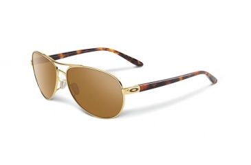 Image of Oakley Feedback Womens Sunglasses, Polished Gold Frame, Tungsten Iridium Lens OO4079-04