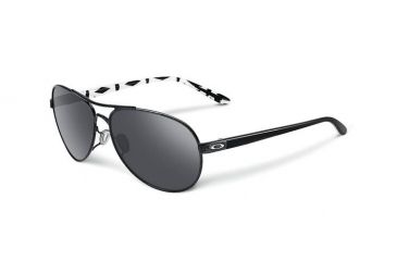 Image of Oakley Feedback Womens Sunglasses, Metallic Black Frame, Black Iridium Lens OO4079-05