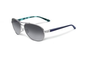Image of Oakley Feedback Womens Sunglasses, Polished Chrome Frame, Grey Gradient Polarized Len OO4079-07