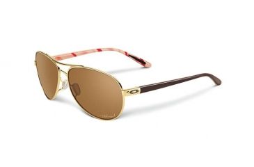 Image of Oakley Feedback Womens Sunglasses, Polished Gold Frame, Bronze Polarized Lens OO4079-08