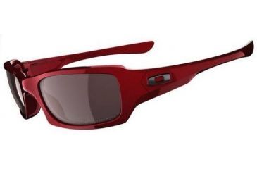 Image of Oakley Fives Squared Single Vision Prescription Sunglasses - Metallic Red Frame 26-201