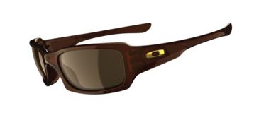 Image of Oakley Fives Squared Single Vision Prescription Sunglasses - Rootbeer Frame 03-442