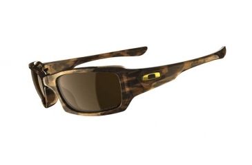 Image of Oakley Fives Squared Single Vision Prescription Sunglasses - Brown Tortoise Frame 12-968