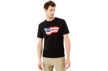 Image of Oakley Flag Short Sleeve Tee - Men's, Blackout, Small, 457398-02E-S