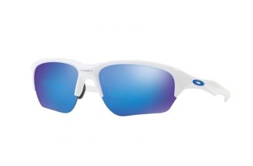 Image of Oakley FLAK BETA OO9363 Sunglasses 936303-64 - Polished White Frame, Sapphire Iridium Lenses