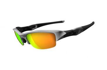 Image of Oakley Flak Jacket Sunglasses - Silver w/Fire 03-884