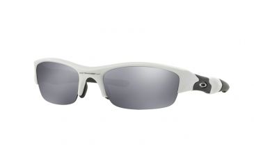 Image of Oakley Flak Jacket Sunglasses 03-882-63 - Polished White Frame, Black Iridium Lenses