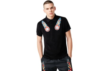 Image of Oakley Flame Terry Short Sleeve Polo Tnp - Mens, Blackout, Small, 434445-02E-S