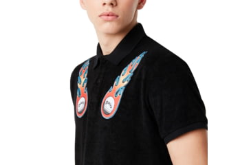Image of Oakley Flame Terry Short Sleeve Polo Tnp - Mens, Blackout, Small, 434445-02E-S