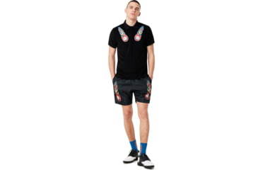 Image of Oakley Flame Terry Short Sleeve Polo Tnp - Mens, Blackout, Small, 434445-02E-S