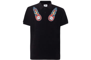 Image of Oakley Flame Terry Short Sleeve Polo Tnp - Mens, Blackout, Small, 434445-02E-S