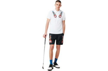 Image of Oakley Flame Terry Short Sleeve Polo Tnp - Mens, White, Medium, 434445-100-M