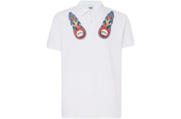 Image of Oakley Flame Terry Short Sleeve Polo Tnp - Mens, White, Medium, 434445-100-M