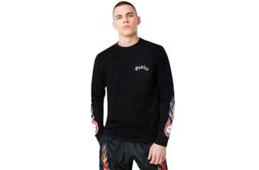 Image of Oakley Flames Ls T-Shirt Tnp - Mens, Blackout, Large, 457976-02E-L