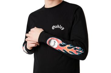 Image of Oakley Flames Ls T-Shirt Tnp - Mens, Blackout, Large, 457976-02E-L