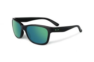 Image of Oakley Forehand Sunglasses, Polished Black Frame, Emerald Iridium Lens OO9179-28