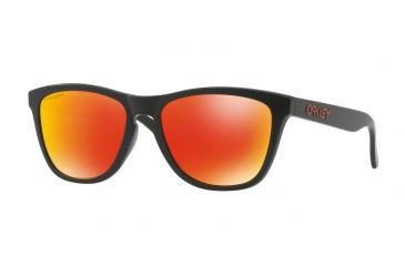 Image of Oakley Frogskins A OO9245 Single Vision Prescription Sunglasses, 54mm, Matte Black, OO9245-924563-54-SV