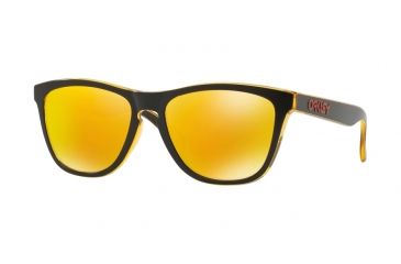 Image of Oakley Frogskins A OO9245 Single Vision Prescription Sunglasses OO9245-924571-54 - Lens Diameter 54 mm, Frame Color Matte Black/translucent Yellow