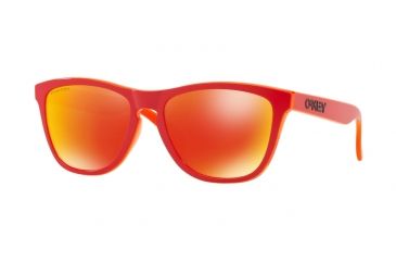 Image of Oakley Frogskins A OO9245 Single Vision Prescription Sunglasses OO9245-924572-54 - Lens Diameter 54 mm, Frame Color Matte Red Translucent Orange