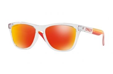 Image of Oakley Frogskin ASIA FIT OO9245 Sunglasses 924573-54 - Polished Clear Frame, Prizm Ruby Lenses