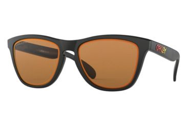 Image of Oakley Frogskin ASIA FIT OO9245 Sunglasses 924578-54 - Matte Black Frame, Prizm Bronze Ruby Alt Iridium Lenses