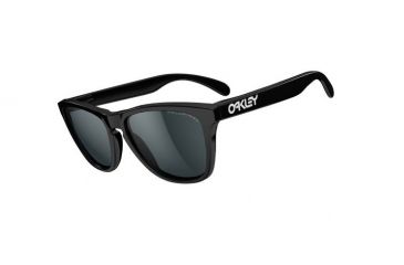 Image of Oakley Frogskins 07 Sunglasses, Polished Black Frame, Grey Lens, Polarized 03-223