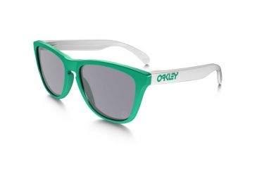 Image of Oakley Frogskins - Heritage Collection Unisex Sunglasses, Seafoam Frame, Grey Lens 24-417