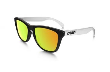Image of Oakley Frogskins - Heritage Collection Unisex Sunglasses, Black Frame, Fire Iridium Lens 24-418