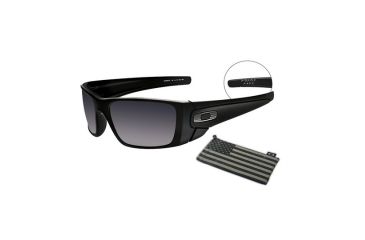 Image of Oakley Fuel Cell Sunglasses 909682-60 - Si Matte Black steel Flags Frame, Black Iridium Lenses