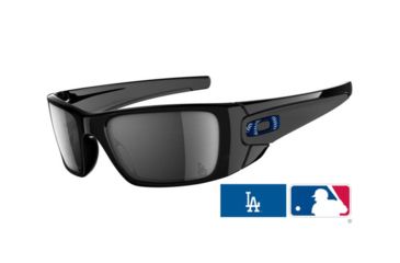 Image of Oakley Fuel Cell Dodgers Polished Black Frame w/ Black Iridium Lenses Sunglasses OO9096-47