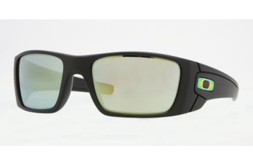 Image of Oakley Fuel Cell Sunglasses 909614-60 - Matte Black brazil Frame, Emerald Iridium Lenses
