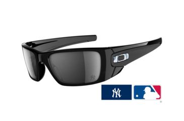 Image of Oakley Fuel Cell Yankees Polished Black Frame w/ Black Iridium Lenses Sunglasses OO9096-45