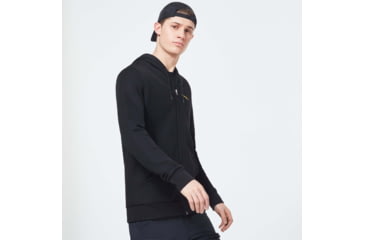 Image of Oakley Full Zip Basic Fleece Hoodie - Mens, Blackout, Medium, FOA400607-02E-M