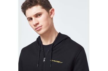 Image of Oakley Full Zip Basic Fleece Hoodie - Mens, Blackout, Medium, FOA400607-02E-M