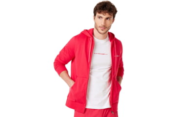 Image of Oakley Full Zip Basic Fleece Hoodie - Mens, Virtual Pink, Medium, 472568-89D-M