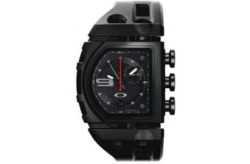 Image of Oakley Fusebox Quartz Watch, Black Dial and Black Rubber Strap w/ Stealth Case 26-300