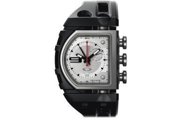 Image of Oakley Fusebox Quartz Watch, White Dial and Black Rubber Strap w/ Honed Case 26-301
