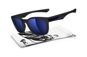 Image of Oakley Garage Rock Mens Sunglasses Moto GP Matte Black Frame, Ice Iridium Polarized Lens OO9175-16