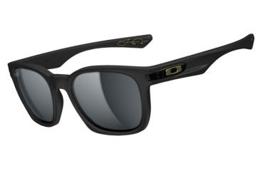 Image of Oakley Garage Rock Mens Sunglasses SW Gold Series Matte Black Frame, Grey Lens OO9175-20