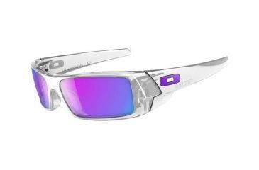 Image of Oakley Gascan (Asian Fit) Sunglasses, Polished Clear Frame and Violet Iridium Lens OO9105-05