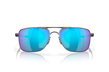 Image of Oakley GAUGE 8 OO4124 Sunglasses 412406-62 - Matte Gunmetal Frame, Prizm Sapphire Polarized Lenses