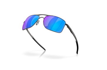 Image of Oakley GAUGE 8 OO4124 Sunglasses 412406-62 - Matte Gunmetal Frame, Prizm Sapphire Polarized Lenses