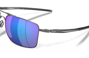 Image of Oakley GAUGE 8 OO4124 Sunglasses 412406-62 - Matte Gunmetal Frame, Prizm Sapphire Polarized Lenses