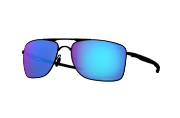 Image of Oakley GAUGE 8 OO4124 Sunglasses 412406-62 - Matte Gunmetal Frame, Prizm Sapphire Polarized Lenses
