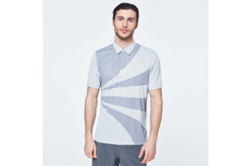 Image of Oakley Geometric Swing Polo - Mens, Fog Grey, Extra Small, FOA400126-27G-XS
